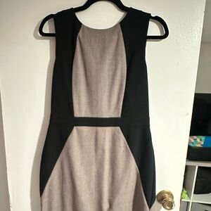 Ann Taylor Black and Tan Midi Dress